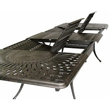 Patio Land Mandalay Outdoor Cast Aluminum Powder Coated 11-Piece Dining Set with Extendable 132in Rectangular Dining Table (Olefin Walnut Cushions)