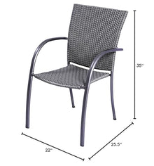 KETTLER Pilano Woven Stackable Arm Chairs - Set of 4