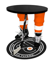 Team Tables Philadelphia Hockey Table Black Table Top with Philadelphia Puck Mat