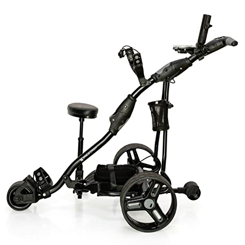 Eagle Caddy Lithium Battery Electric Golf Push Cart with Remote Control Black/Grey