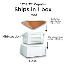 Good Directions Vinyl Manchester Louvered Cupola with Pure Copper Roof, 60" x 80", White