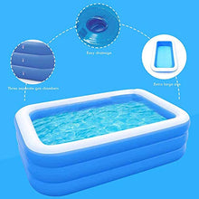 Inflatable Swimming Pool Family Inflatable Pools Kiddie Swimming Pool - Blow Up Rectangular Large Above Ground Pool Thickened Lounge Pool for Toddlers
