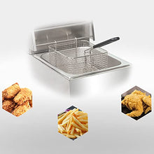 TXGJWRA Commercial Fat Fryer Basket Commercial Gas Fryer,10L20L Single CylinderTwo-Cylinder Fryer Large Capacity,Chip Fryer with Removable Basket and Lid, Outdoor Gas Fryer for R,1Tank1Basket