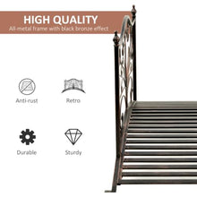 Hassyee Scrollwork Metal Arch Backyard Bridge with Decorative Silhouette & Weight Bearing Support for Creek Landscaping, Compact Garden Bridge with Integrated Side Rail Accents for Private Courtyard