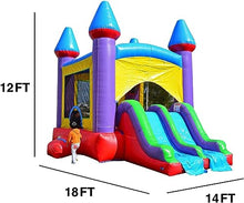 HERO KIDDO Jelly Bean Castle Bounce House with Dual Slide Red/Yellow/Purple/Blue