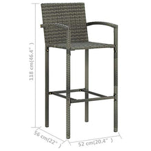 YITHOPI Garden Furniture Set,Patio Table and Chairs,Bar Stools Set,Solid Acacia Wood Tabletop,Bar Height Patio Table & Chairs Set Furniture Patio All Weather,3 Piece Garden Bar Set Gray