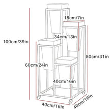 Plant Stand Indoor Outdoor, Tier Metal Flower Shelf With Wheels And Pots