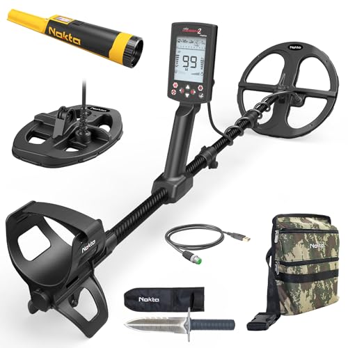 Nokta The Legend 2 Simultaneous Multi Frequency Metal Detector, Waterproof Detector for Adults with Wireless Headphones and 2 Search Coils, ACCUPOINT, Premium Digger & Finds Pouch