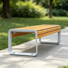 Vttui Backless Patio Bench, 2 Person Outdoor Park Bench,PVC