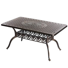 Gardenised Bronze Indoor and Outdoor Dining Set with 6 Chairs and 1 Table, Bistro Patio Cast Aluminum