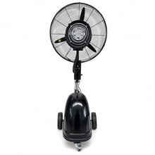 Cool-Off Island Breeze Oscillating Misting Fan, 3 Cooling Speeds with 12 Gallon Tank, Adjustable Height, Art Deco Pedestal Fan for Backyards, Patios and More, 26 Inch, Black