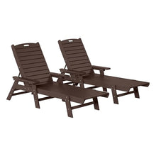WestinTrends Malibu Poly Reclining Chaise Lounge (Set of 2) Dark Brown