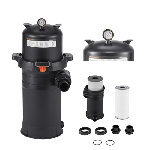 VEVOR Cartridge Pool Filter System | 150 Sq. Ft, Compatible with 2.5HP–3HP Pumps, Max Flow 8136 GPH, for Pools Up to 34342 Gallons
