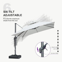 OROTLECT 10' x 10' Large Patio Umbrella Hanging Double Top Square Offset Umbrella with 360°Rotation Tilting Umbrella Outdoor Patio