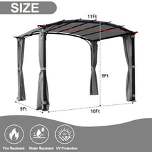 ANTSKU 9'x11' Outdoor Pergola with Arched Roof and Waterproof Canopy Cover Gray