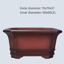 Indoor Plant Pots Purple Sand Retro Handmade 70cm Square deep Pot Gardening Green Plant Bonsai Pot Container Planters for Outdoor Plants(B,Small)