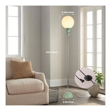 ZHONGCHENGWU Floor Lamp Mid-Century Modern Floor Lamp, 63" Vintage Standing Lamp with Frosted Glass Shade for Bedroom Living Room Office Decor(Green)