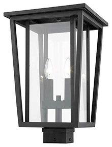 Z-Lite 2 Light Outdoor Post Mount Fixture 571PHBS-BK