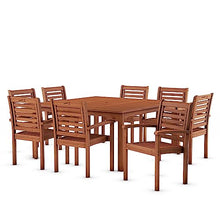 Amazonia Kevin Milano 9-Piece Outdoor Square Dining Table Set Eucalyptus Wood Amazonia