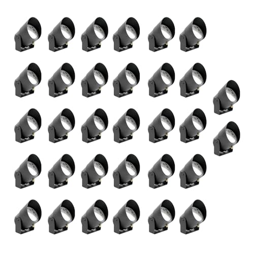 Haven Lighting Adjustable White Up LED Lights, Landscape Lighting Kit - Exterior House Lighting, Aluminum 32-Pack