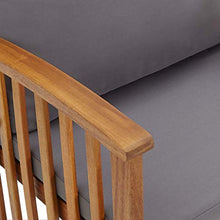 YNGBHFNOP Ensemble Salon de Jardin en Acacia Massif Gris Anthracite avec Finition Huilée, 5 Pièces Confortable et Élégant Pour Terrasse, Balcon ou Jardin, Meuble d'Extérieur Résistant aux Intempéries