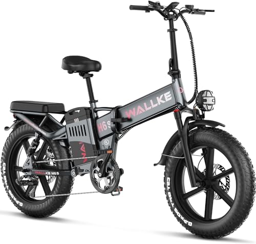 W Wallke Electric Bike Adults Folding 1000W 48V 36Ah Gray