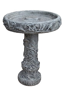 Solid Rock Stoneworks Hummmingbird Birdbath- 27in Tall- PreAged