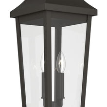 Kichler 25.25 Inch Cleary 2 Light Outdoor Modern Traditional Post Light, with Clear Glass in Olde Bronze, Waterproof Aluminum, (25.25" H x 8.5" W), 59197OZ