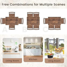 FURUIM2024M Dining Table 5-Piece Dining Table Set Industrial Kitchen Table Chairs for 4 Backrest Metal Frame Apartment Table and Chairs Dining