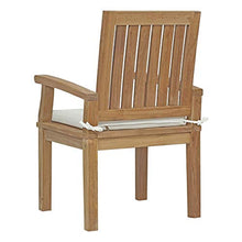 Modern Contemporary Outdoor Patio Balcony Side Dining Chair and Table Set, Wood, White Natural