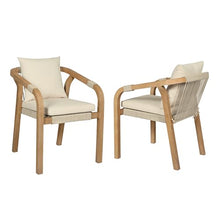 Armen Living Cypress Modern Outdoor Patio Dining Chair Set of 2 Ivory