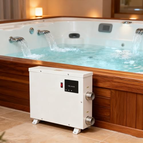 aromaoveite Pool Heaters | Electric Pool Heaters with Touchscreen, Intelligent Temperature Control + Corrosion-Resistant Stainless Steel, Suitable for Swimming Pools, Hot Springs, and Hot Tubs 15kw