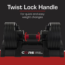 CORE FITNESS Adjustable Dumbbell Weight Set Black