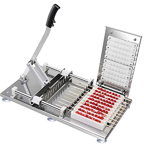 UYCVT Automatic Meat Skewer Machine, Barbecue Skewer Artifact, Stainless Steel Fast and Portable Meat Skewer, 10-Hole Barbecue Skewer Maker, Barbecue Grill Set Accessories, Suitable for