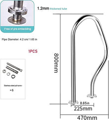 Pool Handrail Grab Bars for Outdoor Indoor Swimming Pools,Stainless Steel Steps Hand Rail Spa Non-Slip Stair Railing Safety Pool Guide Rail,Complete Kit