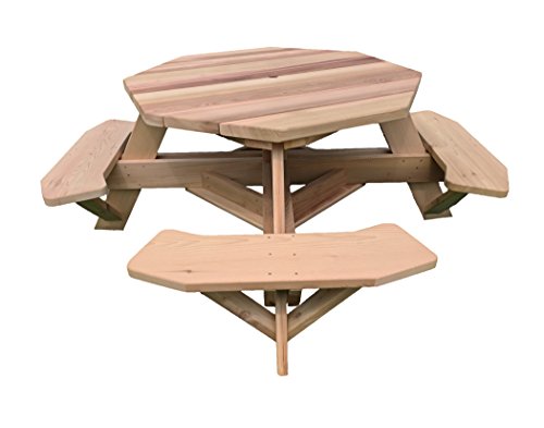 Dan's Outdoor Furniture Mfg. Co. LLC Western Red Cedar 49" Octagon Top Picnic Table w/Easy Seating