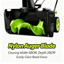 RUUCAJLI Cordless Electric Snow Blower, 40V Compact Push Snow Thrower with 180° Chute, Dual Battery & LED Lights