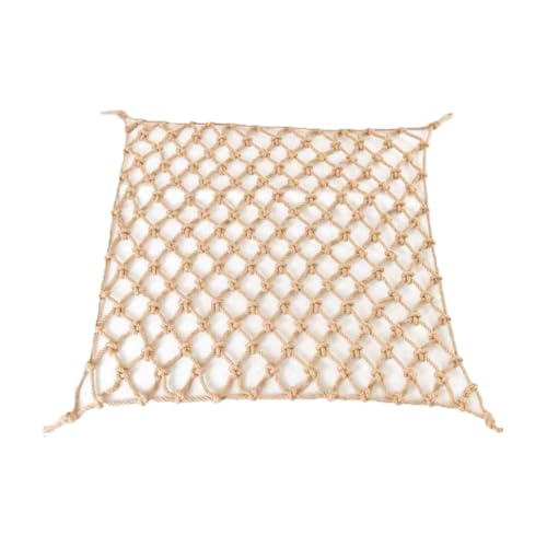 Jute Hemp Rope Nets,Hemp Rope Climbing Net,Kids Safety Net Rope,Balcony Stairs Garden Protection Net Ceiling Hanging Bridge Decorative Hemp Rope，Rope Thickness 16mm Mesh 15cm(Size:8x11m)