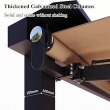 Asiwnshw Standing Awnings for Patio, Heavy Duty Gazebo Retractable Awning Sun Shade Cover Outdoor Canopy Sunsetter Deck Awnings with Manual Crank Handle for Home or Commercial(Gray)