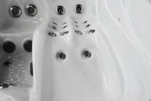 Luxuria Spas Sensation 4-Person 73-Jet Hot Tub with Double Lounge and Touch Screen Silver Marble/Grey