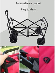 CWENZXDIA Garden Wagon Folding Utility Wagon Garden Outdoor Picnic Camping Cart with Storage Basket Adjustable Handle Utility Cart(D)