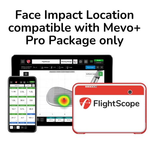 FlightScope Mevo+ GPS Golf Launch Monitor and Simulator Mevo+ with Pro Package & Face Impact Add On
