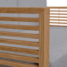 Modway Carlsbad Outdoor Patio Teak Wood Loveseat in Natural Gray