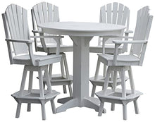Furniture Barn USA Poly Lumber Adirondack Swivel Bar Chair with Arms White