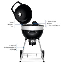Napoleon PRO18 Compact Charcoal Kettle Grill, Black, Porcelain-Enameled Lid and Bowl, Chrome-Plated Cooking Grid