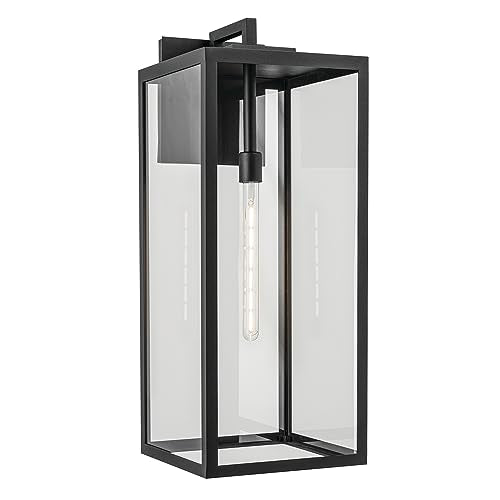 Kichler Branner Outdoor Wall Light, Clear Glass, Textured Black