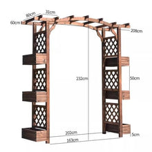 Etlegor Wooden Garden Arbor, Wooden Arbor Trellis for Plant Climbing, Wedding Ceremony Decoration Pergola for Garden Backyard, Lawn(Brown-A)