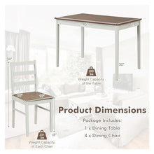 FURUIM2024M Dining Table Dining Table Set for 4 Solid Wood Rectangular Table 4 Chairs 5 Pieces Farmhouse Dinette Set Rubber Wood Legs Rustic Brown Table and Chairs Dining