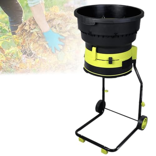 ShaiVrissian Electric Leaf Mulcher Shredder,8000 RPM Leaf Crusher with Wheels,Storage Bag,Overheat and Overload Protection,for Garden Debris,Yard Cleanup,Composting noPowercord