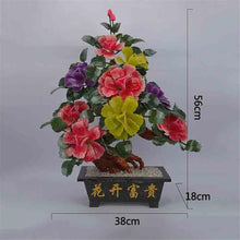 YXIANG56Q Fake Plants Desktop Display - Artificial House Plants Decoration Peony Flower Jade Ornaments Bonsai Tree